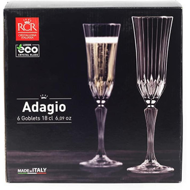 Келих для шампанського RCR "Adagio flute " 180 мл комплект 6 шт. 25948020106