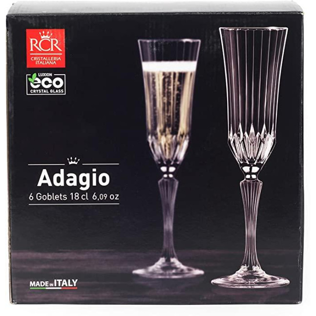 Келих для шампанського RCR "Adagio flute " 180 мл комплект 6 шт. 25948020106