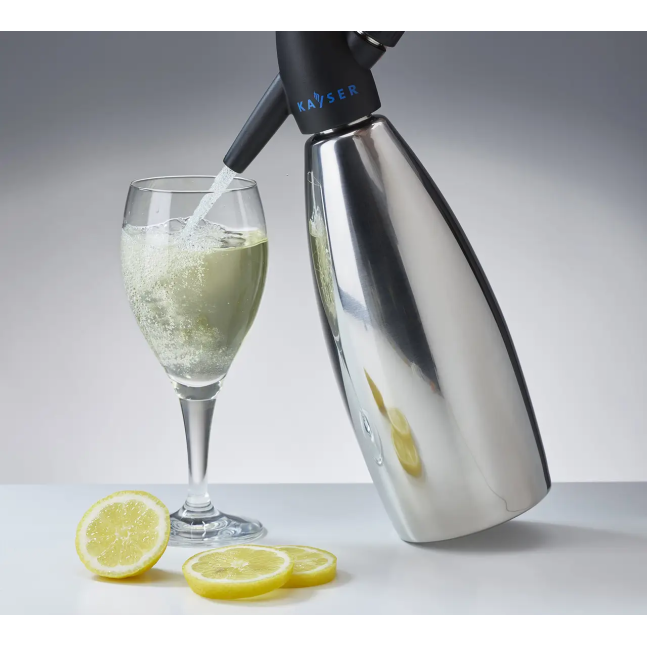 Сифон для напоїв Kayser 1 л нержавіюча сталь, SODAsiphon для приготування газованої води 3801