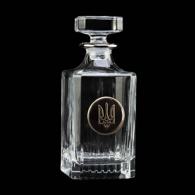 Набір для віскі "МИТНИЦЯ" 5 предметів Boss Crystal, графин, 4 келиха, платина, срібло, золото, кришталь