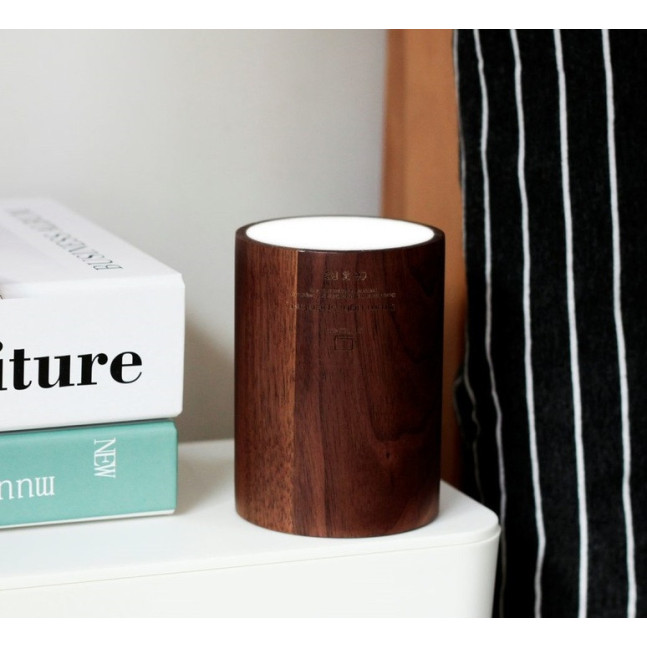 Портативний Bluetooth-динамік із вбудованим світильником Gingko Drum, дерево горіх